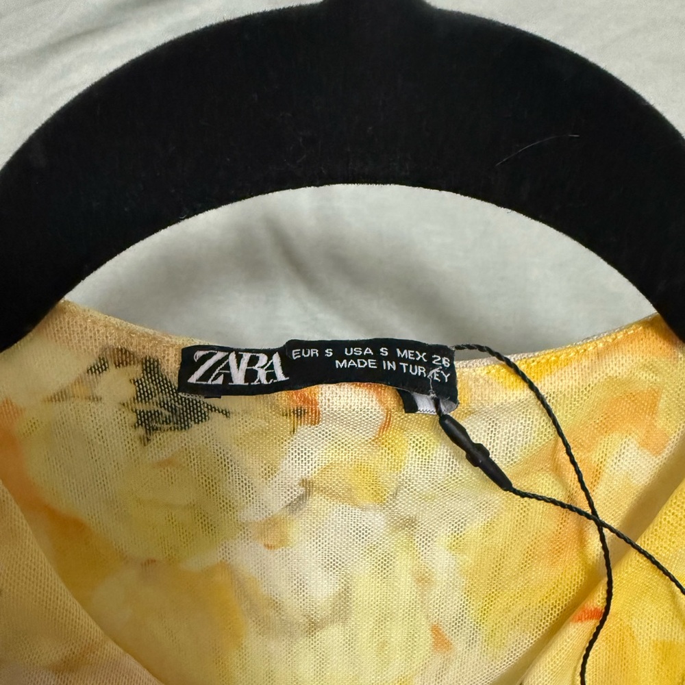 Zara Asymmetrical Yellow Floral Dress - Picture 3 of 3